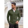 COOFANDY Men’s Quarter Zip Sweaters Slim Fit Lightweight Cotton Knitted Casual Mock Neck Pullover Sweaters(Army Green)