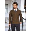 COOFANDY Men’s Quarter Zip Sweaters Slim Fit Lightweight Cotton Knitted Casual Mock Neck Pullover Sweaters(Brown)