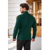 COOFANDY Men’s Quarter Zip Sweaters Slim Fit Lightweight Cotton Knitted Casual Mock Neck Pullover Sweaters(Dark Green)