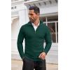 COOFANDY Men’s Quarter Zip Sweaters Slim Fit Lightweight Cotton Knitted Casual Mock Neck Pullover Sweaters(Dark Green)
