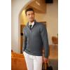 COOFANDY Men’s Quarter Zip Sweaters Slim Fit Lightweight Cotton Knitted Casual Mock Neck Pullover Sweaters(Gray)