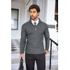COOFANDY Men’s Quarter Zip Sweaters Slim Fit Lightweight Cotton Knitted Casual Mock Neck Pullover Sweaters(Gray)