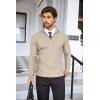 COOFANDY Men’s Quarter Zip Sweaters Slim Fit Lightweight Cotton Knitted Casual Mock Neck Pullover Sweaters(Khaki)