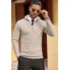 COOFANDY Men’s Quarter Zip Sweaters Slim Fit Lightweight Cotton Knitted Casual Mock Neck Pullover Sweaters(Khaki)