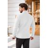 COOFANDY Men’s Quarter Zip Sweaters Slim Fit Lightweight Cotton Knitted Casual Mock Neck Pullover Sweaters(White)