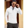 COOFANDY Men’s Quarter Zip Sweaters Slim Fit Lightweight Cotton Knitted Casual Mock Neck Pullover Sweaters(White)