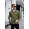 COOFANDY Men’s Quarter Zip Sweaters Slim Fit Lightweight Knitted Mock Neck Pullover Casual Polo Sweaters(Army Green)