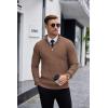 COOFANDY Men’s Quarter Zip Sweaters Slim Fit Lightweight Knitted Mock Neck Pullover Casual Polo Sweaters(Brown)
