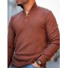COOFANDY Men’s Quarter Zip Sweaters Slim Fit Lightweight Knitted Mock Neck Pullover Casual Polo Sweaters(Brown)
