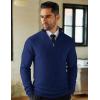 COOFANDY Men’s Quarter Zip Sweaters Slim Fit Lightweight Knitted Mock Neck Pullover Casual Polo Sweaters(Dark Blue)