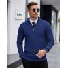 COOFANDY Men’s Quarter Zip Sweaters Slim Fit Lightweight Knitted Mock Neck Pullover Casual Polo Sweaters(Dark Blue)