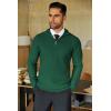 COOFANDY Men’s Quarter Zip Sweaters Slim Fit Lightweight Knitted Mock Neck Pullover Casual Polo Sweaters(Dark Green)