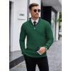 COOFANDY Men’s Quarter Zip Sweaters Slim Fit Lightweight Knitted Mock Neck Pullover Casual Polo Sweaters(Dark Green)