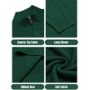 COOFANDY Men’s Quarter Zip Sweaters Slim Fit Lightweight Knitted Mock Neck Pullover Casual Polo Sweaters(Dark Green)