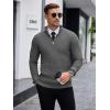 COOFANDY Men’s Quarter Zip Sweaters Slim Fit Lightweight Knitted Mock Neck Pullover Casual Polo Sweaters(Dark Grey)