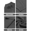 COOFANDY Men’s Quarter Zip Sweaters Slim Fit Lightweight Knitted Mock Neck Pullover Casual Polo Sweaters(Dark Grey)