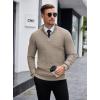 COOFANDY Men’s Quarter Zip Sweaters Slim Fit Lightweight Knitted Mock Neck Pullover Casual Polo Sweaters(Dark Khaki)