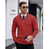 COOFANDY Men’s Quarter Zip Sweaters Slim Fit Lightweight Knitted Mock Neck Pullover Casual Polo Sweaters(Deep Red)