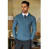 COOFANDY Men’s Quarter Zip Sweaters Slim Fit Lightweight Knitted Mock Neck Pullover Casual Polo Sweaters(Denim Blue)