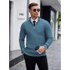 COOFANDY Men’s Quarter Zip Sweaters Slim Fit Lightweight Knitted Mock Neck Pullover Casual Polo Sweaters(Denim Blue)