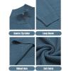 COOFANDY Men’s Quarter Zip Sweaters Slim Fit Lightweight Knitted Mock Neck Pullover Casual Polo Sweaters(Denim Blue)