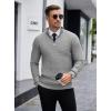 COOFANDY Men’s Quarter Zip Sweaters Slim Fit Lightweight Knitted Mock Neck Pullover Casual Polo Sweaters(Grey)
