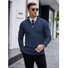 COOFANDY Men’s Quarter Zip Sweaters Slim Fit Lightweight Knitted Mock Neck Pullover Casual Polo Sweaters(Navy Blue)