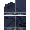 COOFANDY Men’s Quarter Zip Sweaters Slim Fit Lightweight Knitted Mock Neck Pullover Casual Polo Sweaters(Navy Blue)