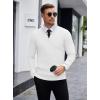 COOFANDY Men’s Quarter Zip Sweaters Slim Fit Lightweight Knitted Mock Neck Pullover Casual Polo Sweaters(White)
