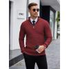 COOFANDY Men’s Quarter Zip Sweaters Slim Fit Lightweight Knitted Mock Neck Pullover Casual Polo Sweaters(Wine Red)