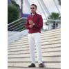 COOFANDY Men’s Quarter Zip Sweaters Slim Fit Lightweight Knitted Mock Neck Pullover Casual Polo Sweaters(Wine Red)