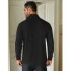 COOFANDY Men’s Quarter Zip Up Pullover Lightweight Mock Neck Sweatshirt Casual Long Sleeve Polo Shirt(01-black)