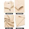 COOFANDY Men’s Quarter Zip Up Pullover Lightweight Mock Neck Sweatshirt Casual Long Sleeve Polo Shirt(Beige)