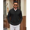 COOFANDY Men’s Quarter Zip Up Pullover Lightweight Mock Neck Sweatshirt Casual Long Sleeve Polo Shirt(Black)