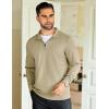 COOFANDY Men’s Quarter Zip Up Pullover Lightweight Mock Neck Sweatshirt Casual Long Sleeve Polo Shirt(Camel)
