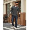 COOFANDY Men’s Quarter Zip Up Pullover Lightweight Mock Neck Sweatshirt Casual Long Sleeve Polo Shirt(Dark Grey)