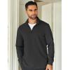 COOFANDY Men’s Quarter Zip Up Pullover Lightweight Mock Neck Sweatshirt Casual Long Sleeve Polo Shirt(Drak Grey)