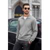 COOFANDY Men’s Quarter Zip Up Pullover Lightweight Mock Neck Sweatshirt Casual Long Sleeve Polo Shirt(Grey)