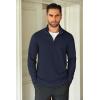COOFANDY Men’s Quarter Zip Up Pullover Lightweight Mock Neck Sweatshirt Casual Long Sleeve Polo Shirt(Navy Blue)