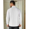 COOFANDY Men’s Quarter Zip Up Pullover Lightweight Mock Neck Sweatshirt Casual Long Sleeve Polo Shirt(White)