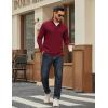 COOFANDY Men’s Quarter Zip Up Pullover Lightweight Mock Neck Sweatshirt Casual Long Sleeve Polo Shirt(Wine Red)