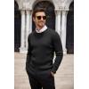 COOFANDY Men’s Ribbed Crewneck Sweater Long Sleeve Slim Fit Knitted Pullover Sweater(A-black)