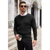 COOFANDY Men’s Ribbed Crewneck Sweater Long Sleeve Slim Fit Knitted Pullover Sweater(A-black)