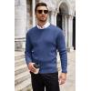 COOFANDY Men’s Ribbed Crewneck Sweater Long Sleeve Slim Fit Knitted Pullover Sweater(Blue)