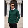 COOFANDY Men’s Ribbed Crewneck Sweater Long Sleeve Slim Fit Knitted Pullover Sweater(Green)