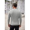 COOFANDY Men’s Ribbed Crewneck Sweater Long Sleeve Slim Fit Knitted Pullover Sweater(Light Grey)