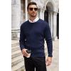 COOFANDY Men’s Ribbed Crewneck Sweater Long Sleeve Slim Fit Knitted Pullover Sweater(Navy Blue)