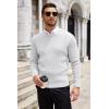 COOFANDY Men’s Ribbed Crewneck Sweater Long Sleeve Slim Fit Knitted Pullover Sweater(White)