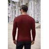COOFANDY Men’s Ribbed Crewneck Sweater Long Sleeve Slim Fit Knitted Pullover Sweater(Wine Red)