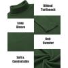 COOFANDY Mens Ribbed Slim Fit Knitted Pullover Casual Turtleneck Sweater(Army Green)